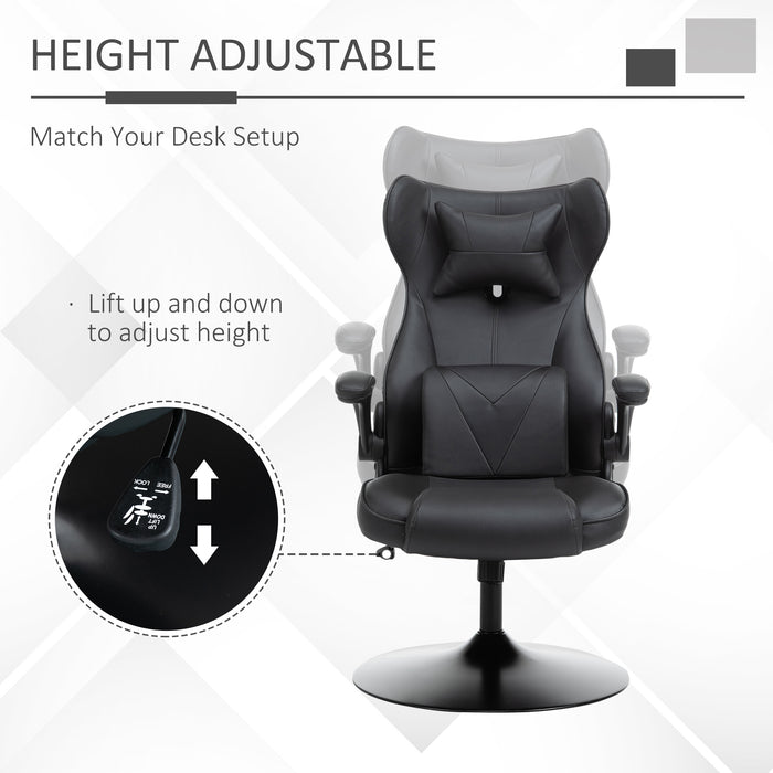 Ergonomic Racing Gaming Chair - Lumbar Support, Swivel Base, Flip-up Armrests, Integrated Headrest - Comfort for Gamers and Home Office Users