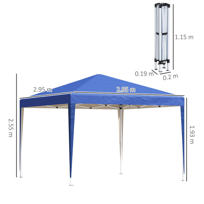 3M Garden Pop Up Gazebo - Blue Marquee Party Tent with Carrying Bag - Ideal for Weddings and Outdoor Events