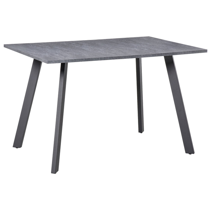 Modern Dark Grey Dining Table - Sturdy Metal Legs & Spacious Top for Home - Ideal for Kitchen, Dining Room, Living Space