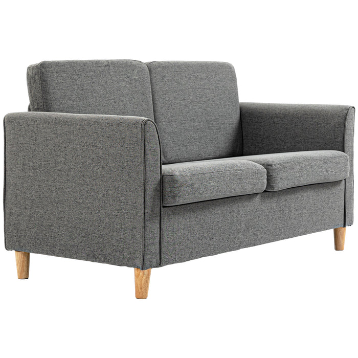 Compact Loveseat Sofa - Modern 2-Seater Couch with Wooden Legs and Armrests for Cozy Spaces - Ideal for Small Living Rooms or Apartments