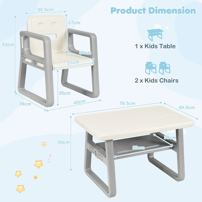 Kids Seating Group - Blue Armrests and Backrests with Storage Shelf - Ideal for Children's Learning and Play Spaces