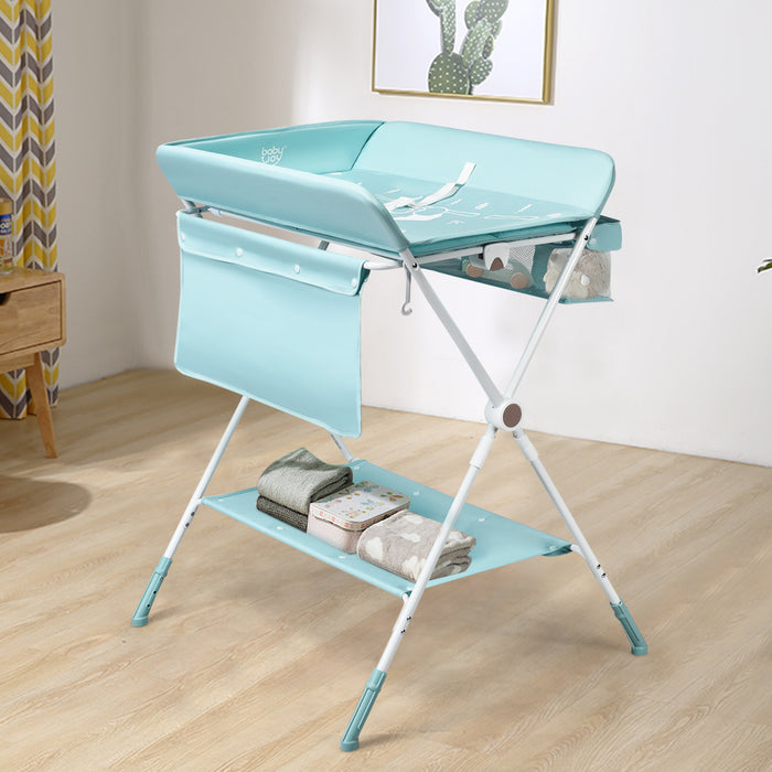 Diaper Station - Adjustable Height Portable Multi-Purpose Stand with Storage Rack - Ideal for Easily Changing and Storing Infant Necessities