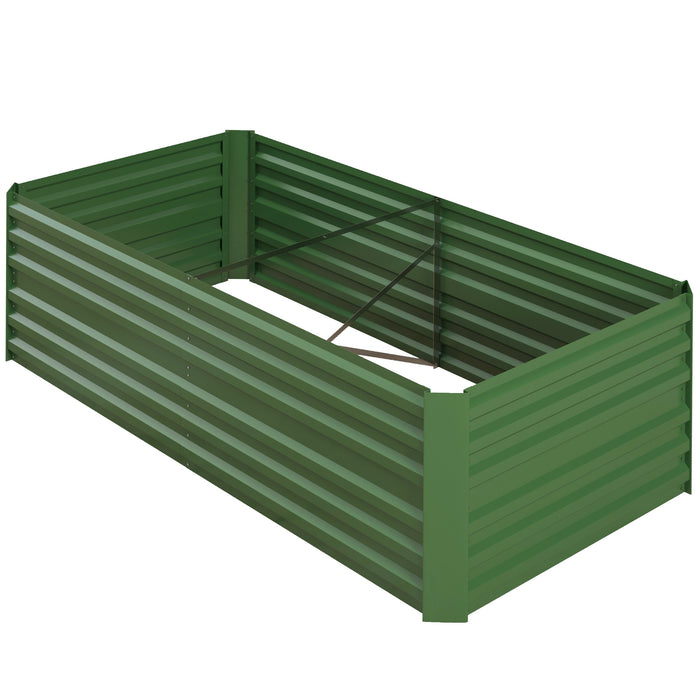 Galvanized Steel Raised Garden Bed - Durable Outdoor Planters with Multi-Reinforced Rods, 180 x 90 x 59 cm, Green - Ideal for Gardening Enthusiasts and Urban Farmers