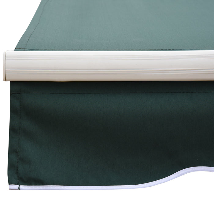 Manual Retractable Awning 2.5m x 2m - Green Sun Shade Shelter for Garden Patio with Winding Handle - Outdoor Living Space Enhancement