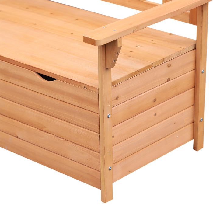 Outdoor All-Weather Garden Storage Bench - Patio Box with Solid Fir Wood Construction - Space-Saving Deck Seating Solution for Homeowners