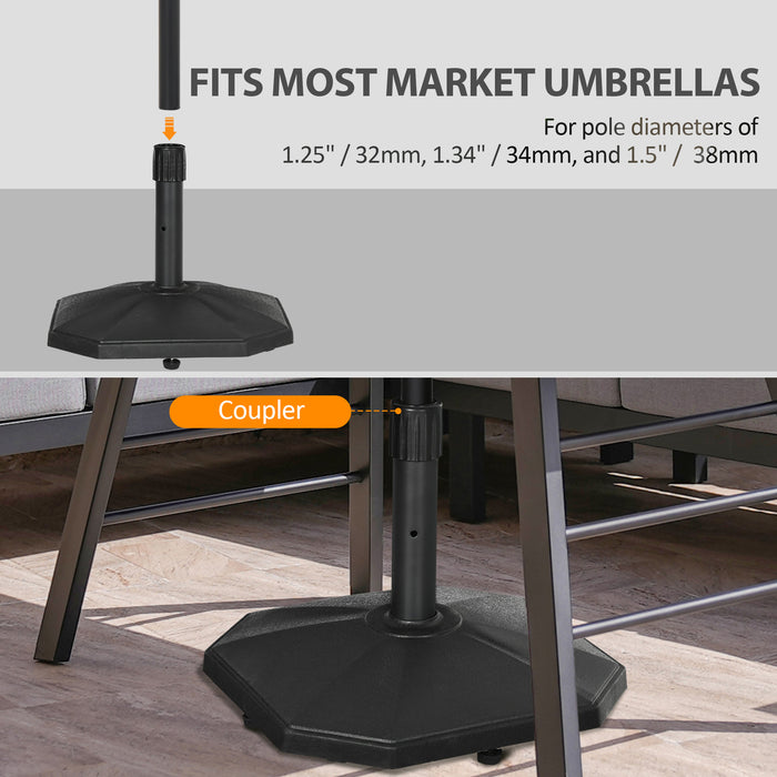 Heavy-Duty 18kg Concrete Patio Parasol Base - Fits 34mm, 38mm, 48mm Outdoor Umbrella Poles, 45.5cm Stand - Secure & Stable Support for Garden Umbrellas