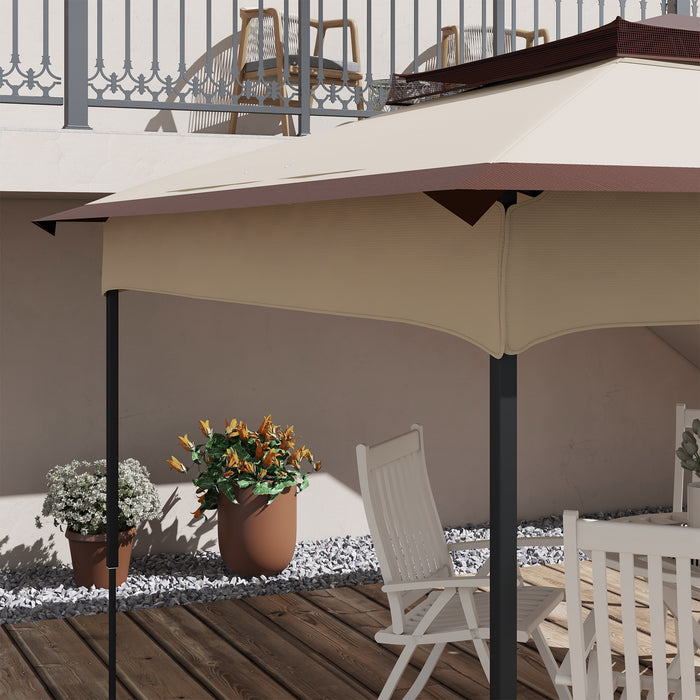 2-Tier Pop-Up Gazebo Canopy Replacement - UV 30+ Protection, Fits 3.25m x 3.25m Frames, Beige - Ideal for Outdoor Events and Garden Shade