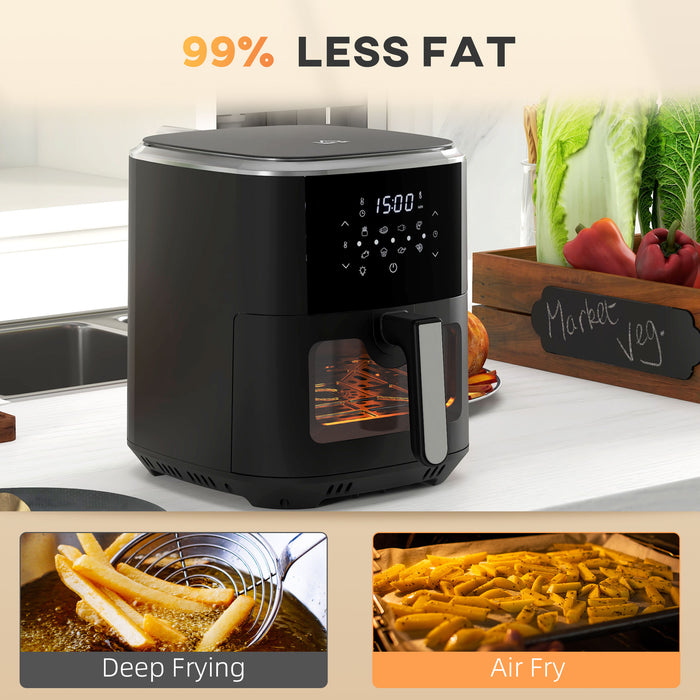 6.7L Multifunctional Air Fryer - Digital Display with Bake, Roast, Dehydrate Functions & Rapid Air Circulation - Ideal for Health-Conscious Cooking & Versatile Meal Prep