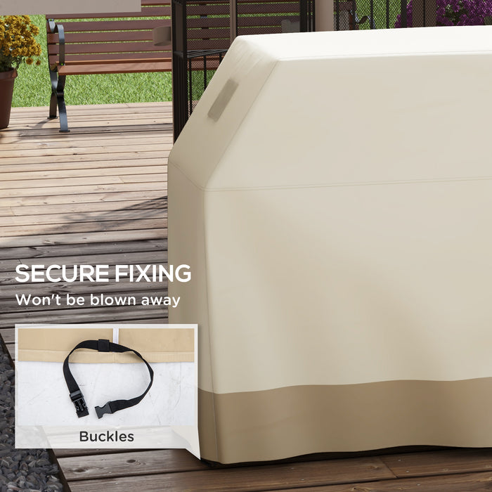 Protective Grill Cover in Beige - 71W x 188L cm with Durable PU Coating - Shields BBQ from Weather and Dust