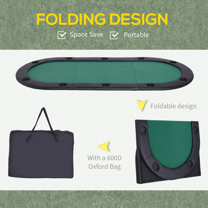 Classic Folding Poker Table - 200x90 cm Size with Carrying Bag - Ideal for Home Games and Casino Nights