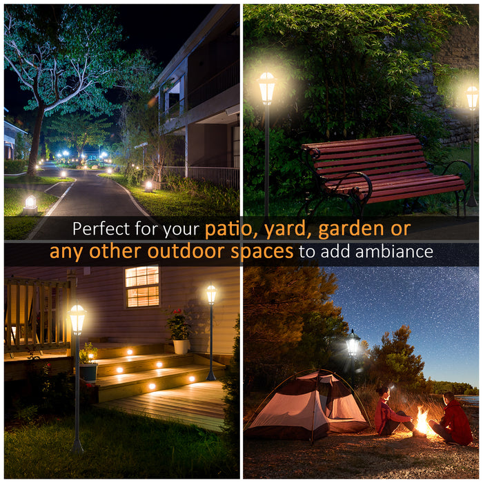 2 PCS Solar LED Garden Lights - Weatherproof Lanterns for Patio, Pathway & Walkway Illumination - Auto On/Off Dusk to Dawn with 6-8 Hours Runtime
