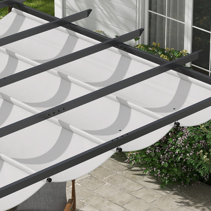 Aluminium Pergola Canopy Gazebo - 3x3m Outdoor Garden Sun Shade and Shelter, Light Grey - Ideal for Marquee Parties and BBQs