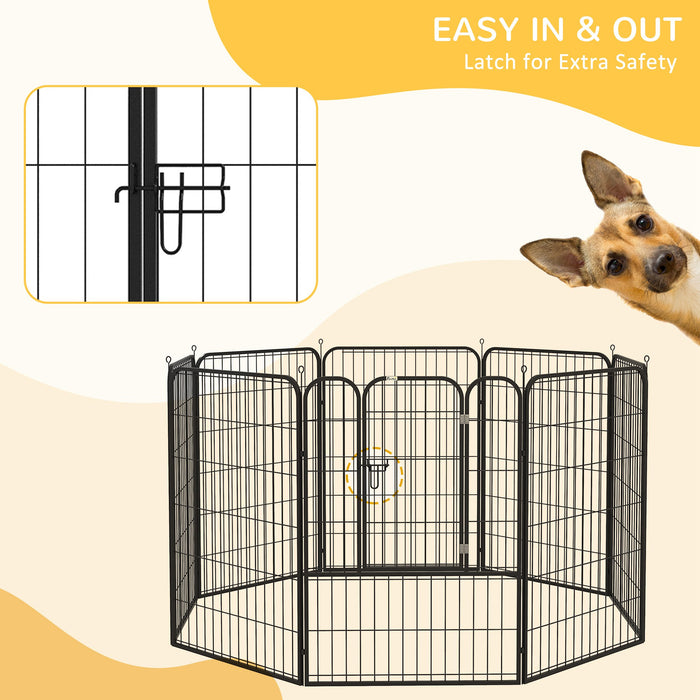 Heavy Duty 8-Panel Pet Playpen - Puppy and Rabbit Safe Enclosure, Foldable Design for Indoor & Outdoor Use - 80 x 100 cm Spacious Exercise Area