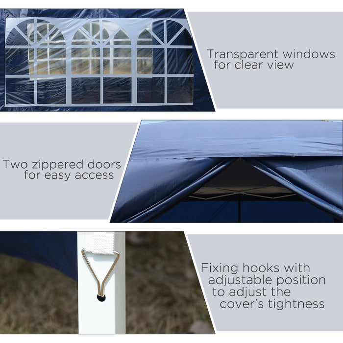 Pop Up Gazebo Marquee - Spacious 3m x 3m Outdoor Canopy, Easy Assembly - Perfect for Garden Parties and Events in Blue