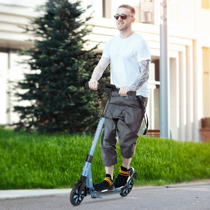 Foldable Kick Scooter with One-Click Mechanism - Adjustable Handlebar, Kickstand, Dual Shock Absorption, Large 200mm Wheels, ABEC-9 Bearings - Smooth Ride for Commuters and Urban Travelers