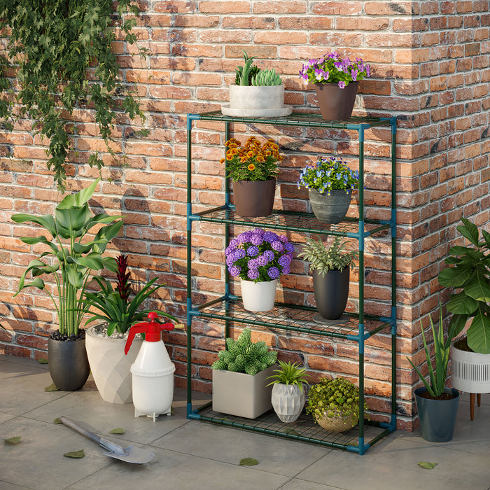 4-Tier Modern Plant Stand Set of 2 - Sturdy Steel Frame Outdoor Plant Holder & Display Rack - Ideal for Potted Plants & Balcony Garden Decoration