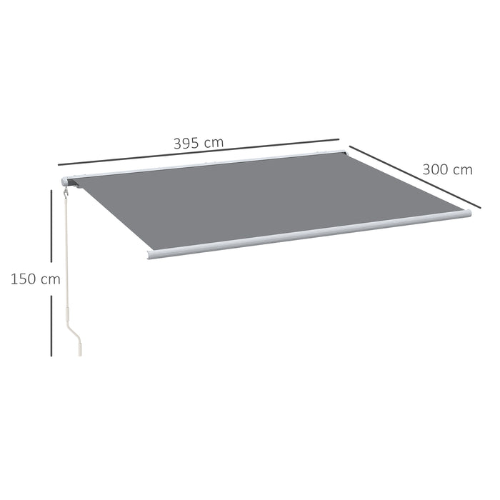 Full Cassette Electric/Manual Retractable Awning 4x3m - UV Protection Patio Door & Window Canopy with Remote - Shade Solution for Outdoor Comfort