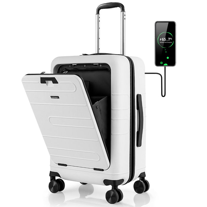 Carry On Luggage with 4-Level Telescoping Aluminum Pull Rod - Compact Travel Suitcase with Adjustable Handle - Ideal for Frequent Flyers and Business Travelers
