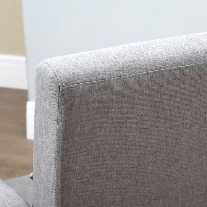 Comfortable Grey Linen-Touch Armchair - Upholstered Leisure Lounge Sofa with Sturdy Wooden Frame - Ideal for Living Room and Club Relaxation