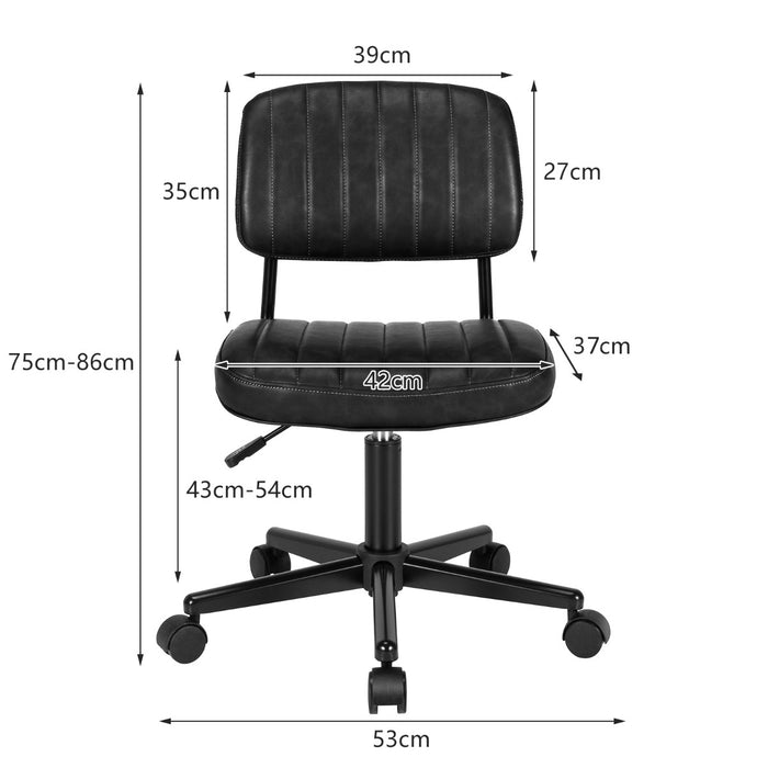 Adjustable Ergonomic Leisure Chair - PU Leather Black Design - Perfect for Comfort and Relaxation