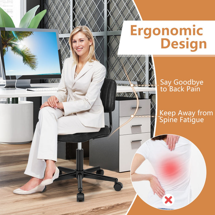 Adjustable Ergonomic Leisure Chair - PU Leather Black Design - Perfect for Comfort and Relaxation