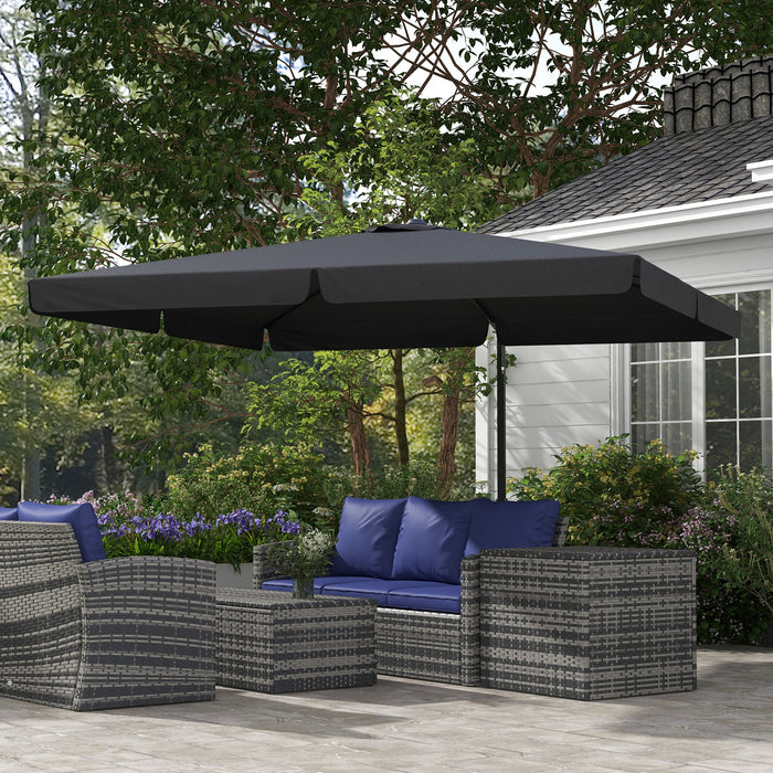 Cantilever Roma Parasol - Aluminium Square Patio Umbrella with Crank Handle, Hanging Garden Design, and Tilt Feature - Ideal Sun Shade for Outdoor Relaxation