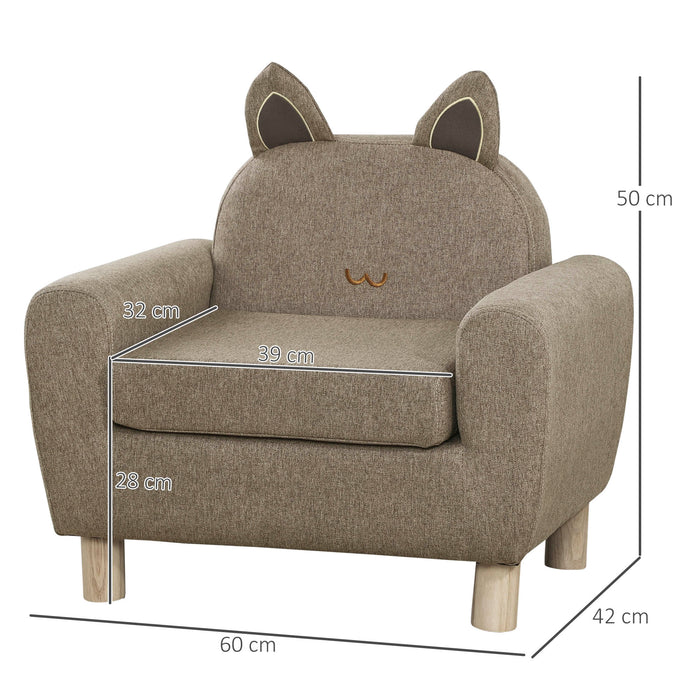 Children's Ear-Shaped Armchair - Cozy Toddler Sofa for Bedroom & Playroom - Perfect Preschool Wooden Seating Solution