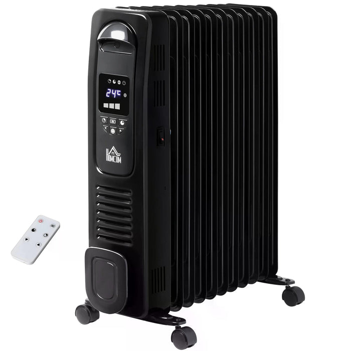 2720W Digital Oil-Filled Radiator Heater with Timer - 11 Fins Portable Electric Heater with 3 Heat Settings and Safety Features - Remote Controlled Home Heating Solution