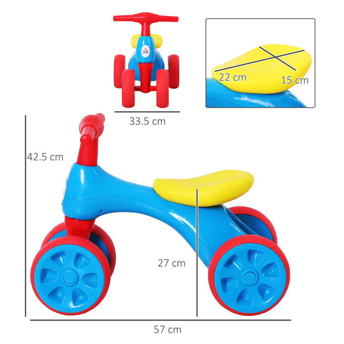 Toddler Training Walker - Balance Ride-On Toy with Durable Rubber Wheels, Blue - Ideal for Developing Coordination Skills