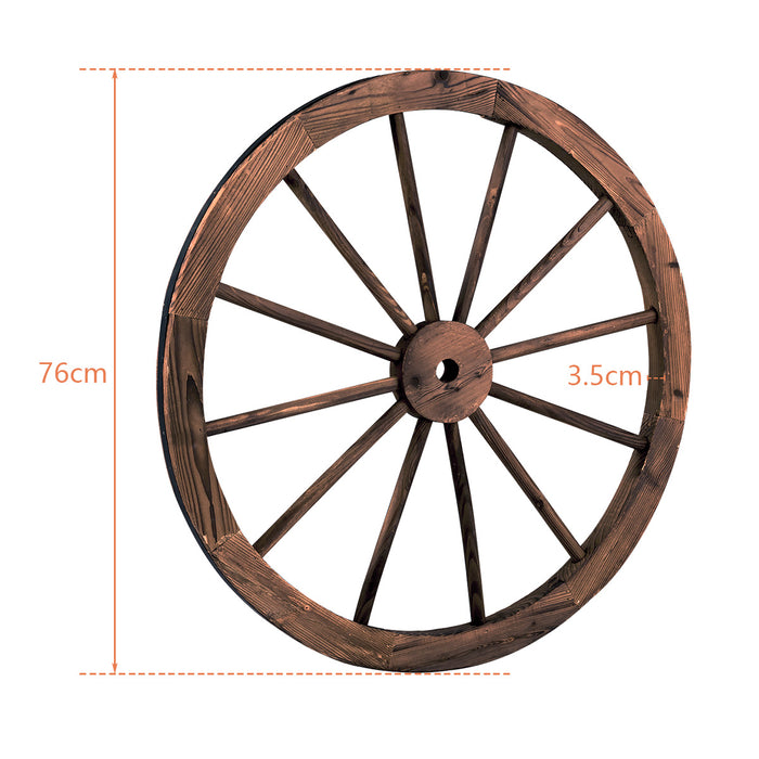 Decorative Wooden Wheels, 76cm - Set of 2 Artisan Crafted Wall Decoration - Perfect for Rustic Home Décor Enthusiasts