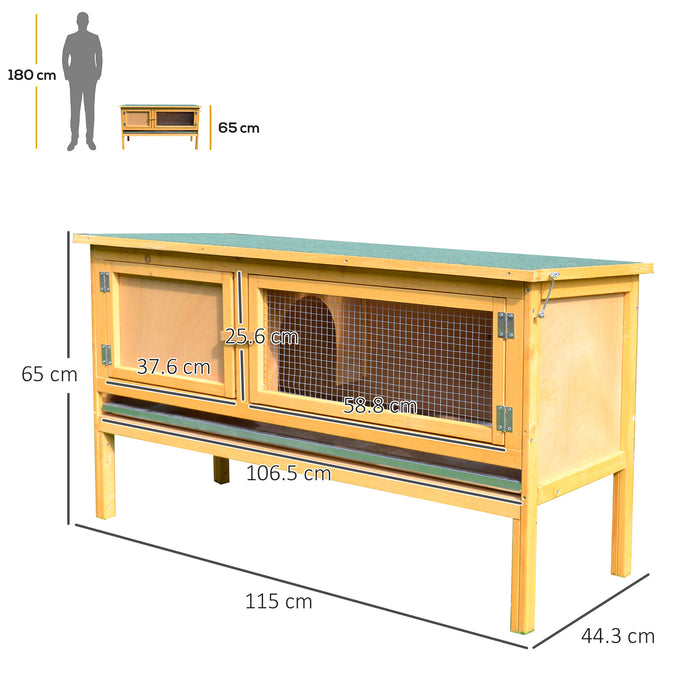 Deluxe Wooden Rabbit Hutch - Spacious Outdoor Cage with Hinged Top and Slide-Out Tray for Easy Cleaning - Ideal for Guinea Pigs, Bunnies, and Other Small Animals