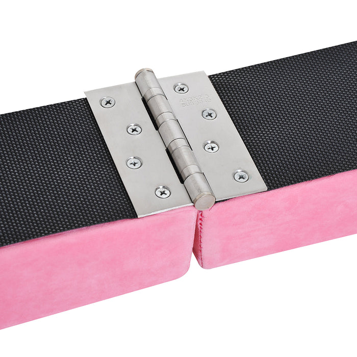 Balance Beam Trainer - 2.4m Gymnastics Equipment in Pink - Perfect for Aspiring Gymnasts Home Practice