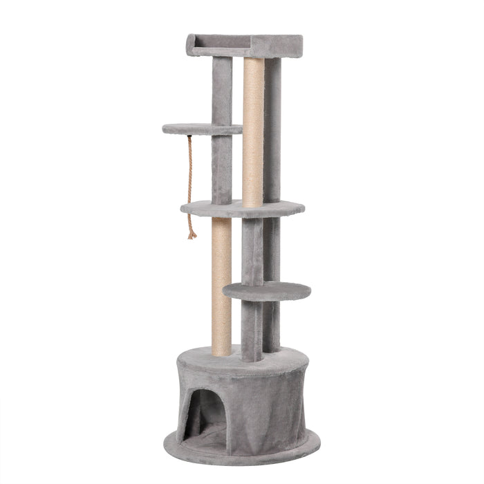 Cat Tree Kitten Tower - Multi-Level Activity Centre with Scratching Post, Condo, Hanging Ropes & Plush Perches - Perfect for Playful Cats and Kittens