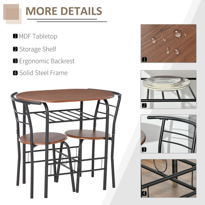 MDF 2 Person Dining Set - Compact 2-Seater Bar Stool and Table Combination - Ideal for Small Spaces and Couples Dining