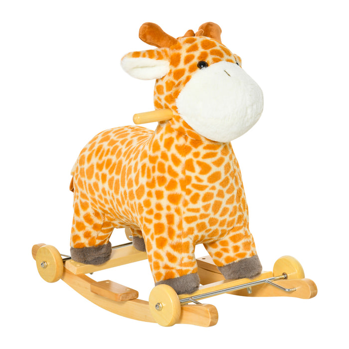 Kids 2-in-1 Plush Giraffe Rocker and Glider - Rocking Horse with Lifelike Sounds, Soft Fabric - Fun and Engaging Toy for Children 3-6 Years Old
