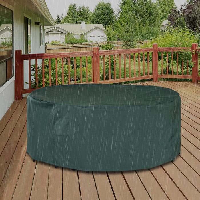 Large Round Patio Furniture Set Cover - 600D Durable Oxford Waterproof Material, Ф193 x 80H cm - Outdoor Protection for Garden Table and Chairs