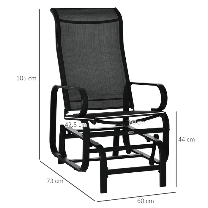 Garden Glider Rocker - Durable Metal Frame Outdoor Swing Seat for Relaxation - Perfect for Patio, Backyard, Poolside Lounging