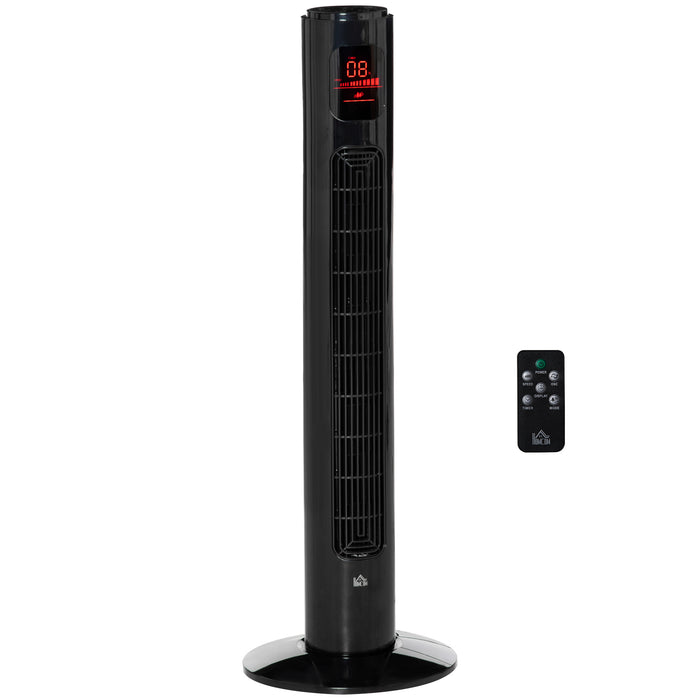 Freestanding 38'' Tower Fan with LED Display - 3 Speed Settings, 70° Oscillation, and 12-Hour Timer - Includes 5M Range Remote Control for Convenience