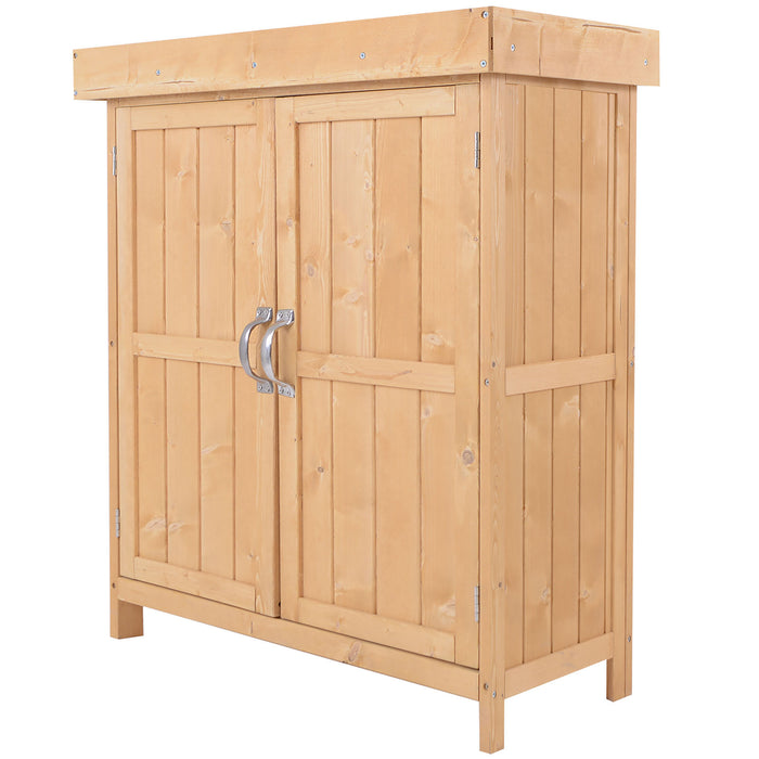 Cedarwood-Burlywood Outdoor Shed - Garden Storage Solution - Ideal for Organizing Tools, Equipment, and Accessories