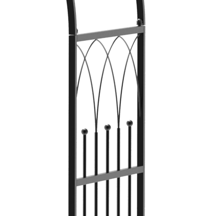 Outdoor Metal Garden Arch with Integrated Bench - Rose Trellis Pergola Design for Climbing Plants - Antique-Style 2-Seater Patio Seating for Relaxation and Garden Beautification