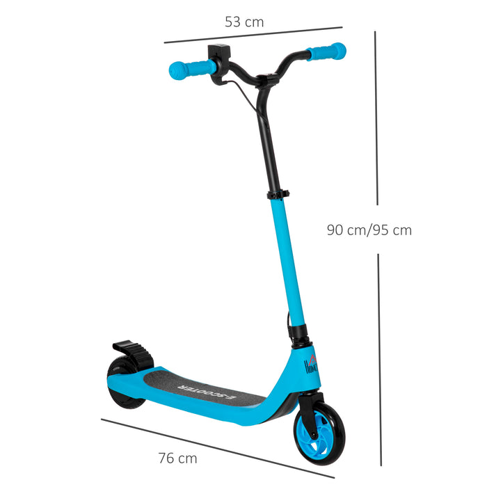 120W Electric Scooter with Battery Display - Adjustable Height & Rear Brake Features - Perfect Ride for Kids 6+ Years, Blue