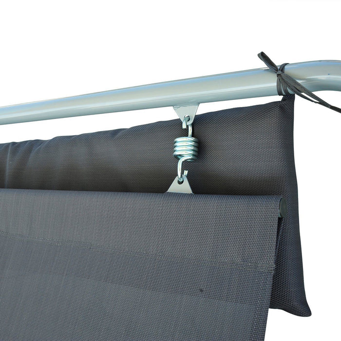 Rocking Hammock Bed in Grey - Single Sleeper Outdoor Furniture with Soothing Motion - Ideal for Patio Relaxation and Comfort