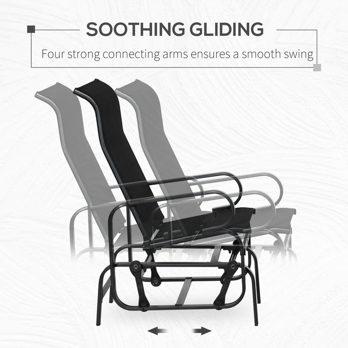 Garden Glider Rocker - Durable Metal Frame Outdoor Swing Seat for Relaxation - Perfect for Patio, Backyard, Poolside Lounging