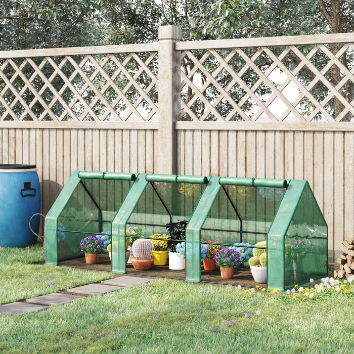 Poly Tunnel Steeple Greenhouse with Durable Steel Frame - Spacious 270x90x90 cm Design - Ideal for Year-Round Gardening Enthusiasts