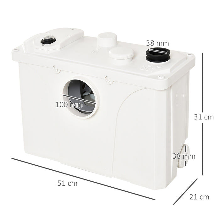 700W Sewage Macerator Pump - Toilet Waste Water and Sanitation for Sink & Basin - 4-Inlet System for Efficient Plumbing Management