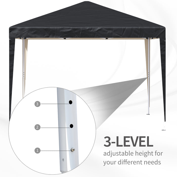 Heavy Duty 3x3m Pop Up Gazebo - Marquee Party Tent with UV Protection, Folding Wedding Canopy in Black - Ideal for Outdoor Events and Garden Celebrations