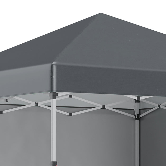 Pop Up Gazebo 3x3m with Sidewalls - Adjustable Height Event Tent with Leg Weights and Carry Bag - Ideal Garden Shelter for Parties, Dark Grey