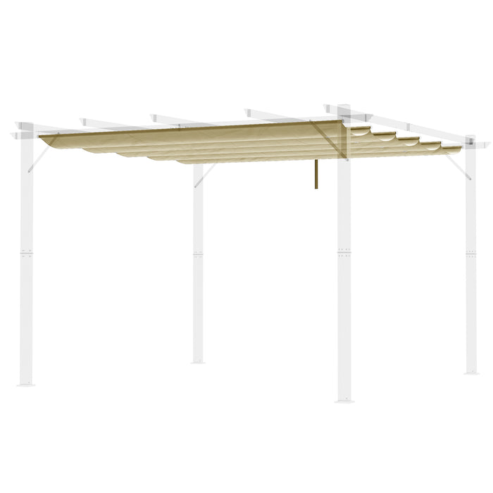 Retractable Pergola Shade Cover for 3x3m Structure - Beige Replacement Canopy Fabric, Gazebo Retractable Roof - Ideal for Outdoor Comfort and Sun Protection