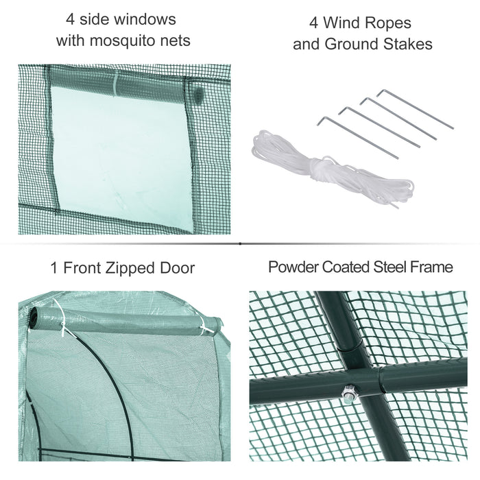 Reinforced Polytunnel Walk-In Greenhouse - 2.5x2m Waterproof & Sturdy Garden Structure with Galvanized Base - Ideal for Plant Growth and Protection