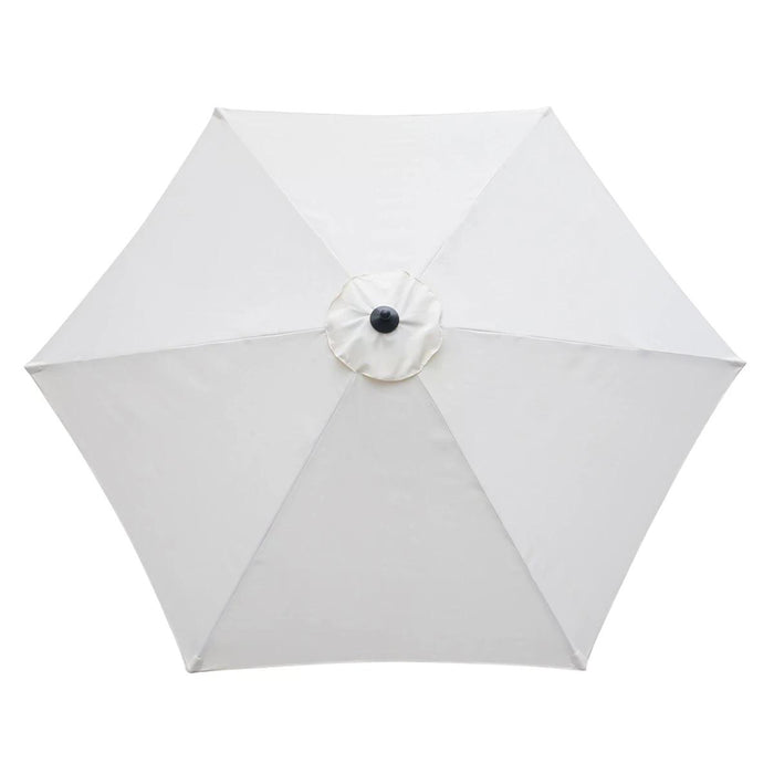 Round 2.8m Garden Parasol Umbrella with 6 Ribs - Manual Push Outdoor Market Table Sunshade - Ideal for Patio Use and Sun Protection in Off-White